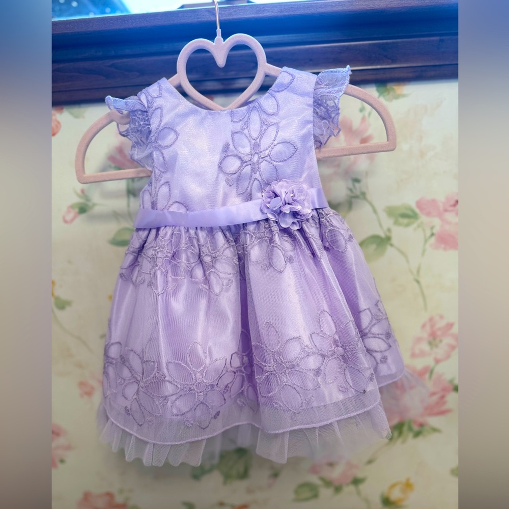 Lavender Floral Baby Dress